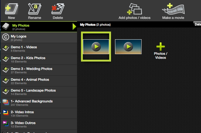 kizoa interface