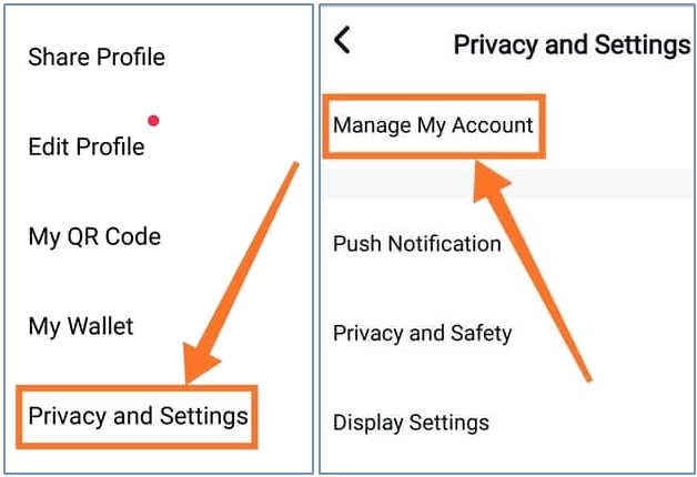 manage account