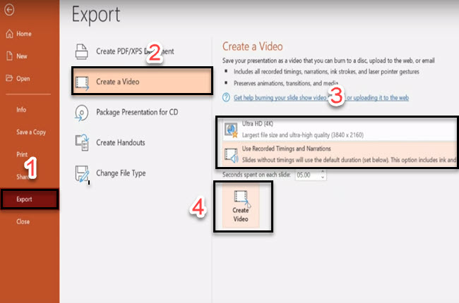 how to make a powerpoint into a video